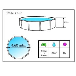 GRE Oval Pool White Fiji 500×300x120 con filtro de arena