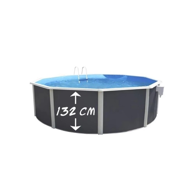 Piscine hors sol TOI Prestigio ronde 460x132 avec kit complet Anthracite