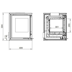 Inserto de madera Ferlux Panoramic 90 con 3 laterales acristalados 18 kW