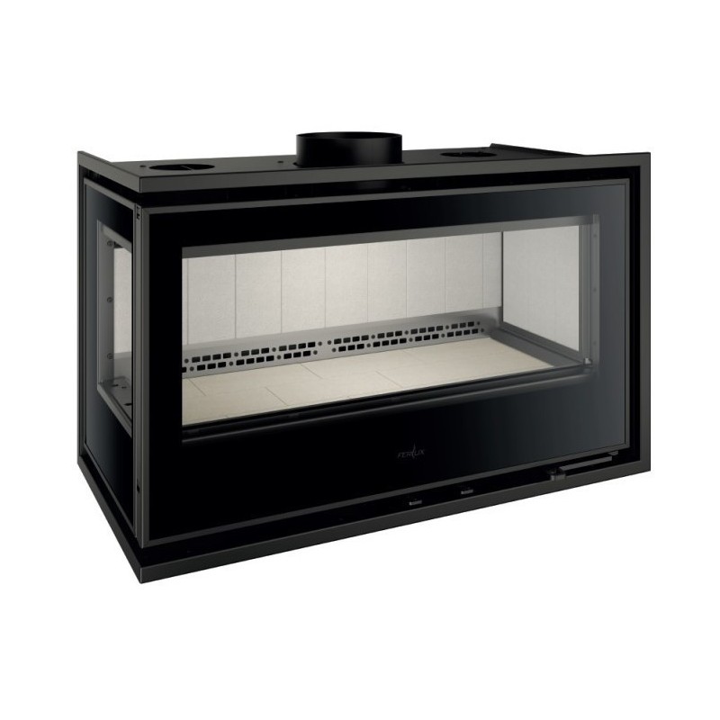 Wood Insert Ferlux Panoramic 90 Angle with 2 glazed sides 18 kW