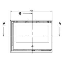Inserção de madeira Ferlux Panoramic 70 Angle com 2 lados envidraçados 15 kW