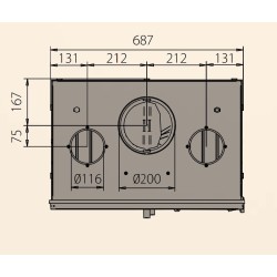 Ferlux Siris Inserção de Madeira de Ferro Fundido com Turbo 16 kW