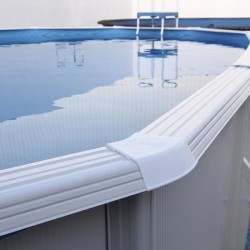 Piscine hors sol TOI Ibiza Compact ovale 550x366x132 avec kit complet blanc