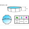 Piscine hors sol TOI Veta ronde 350xH120 avec kit complet