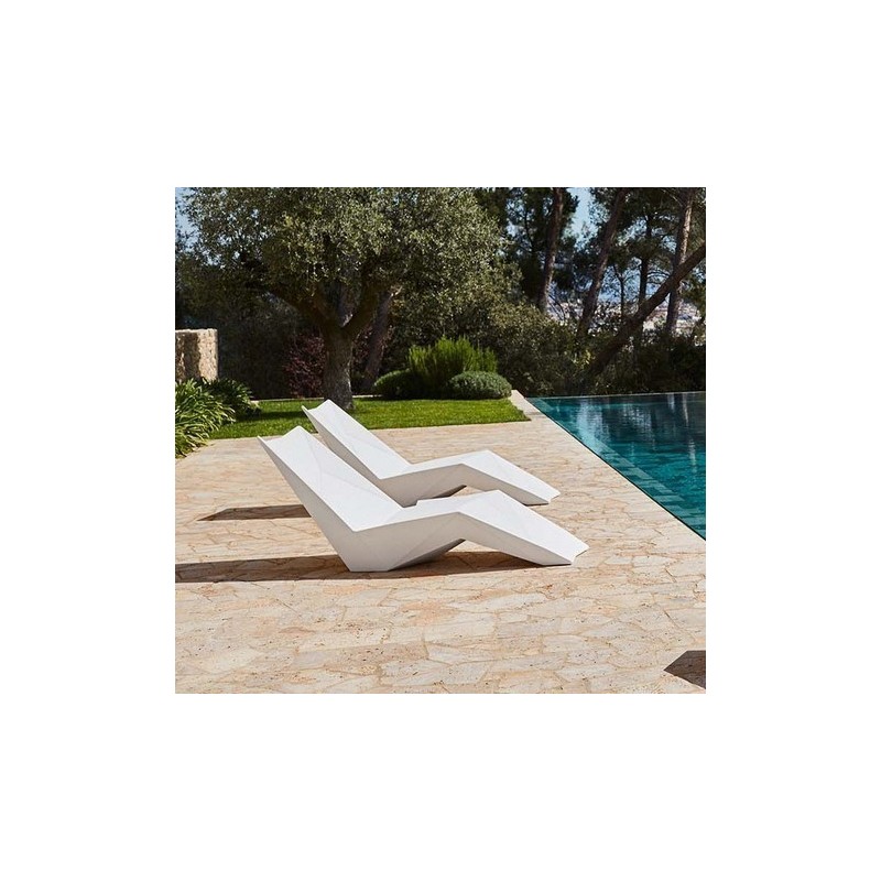 Lot de 2 Chaises Longues Vondom Faz Blanc