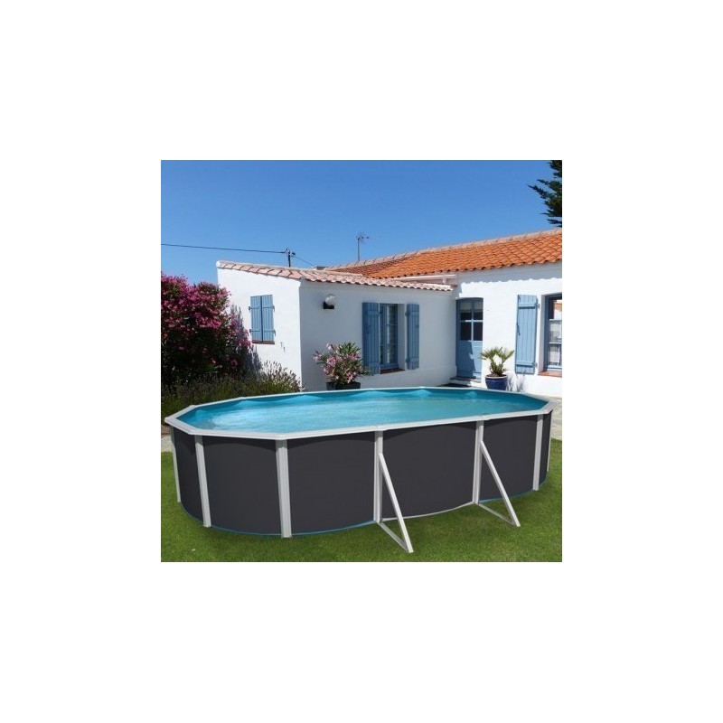Piscine hors sol TOI Prestigio ovale 640x366x120  Anthracite