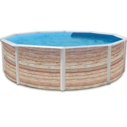 Piscina fuori terra TOI Pietra grigia rotonda 350xH120 con kit completo