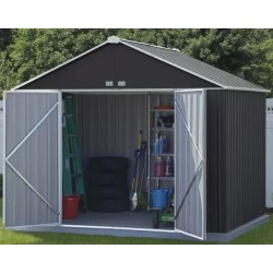 Galpão de jardim metálico Habrita 299x249x h249 Telhado inclinado duplo