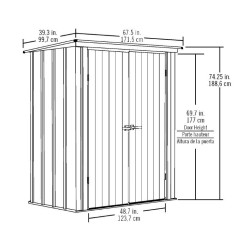 Abri de Jardin en Métal Habrita 171x99xh188 Toit simple pente