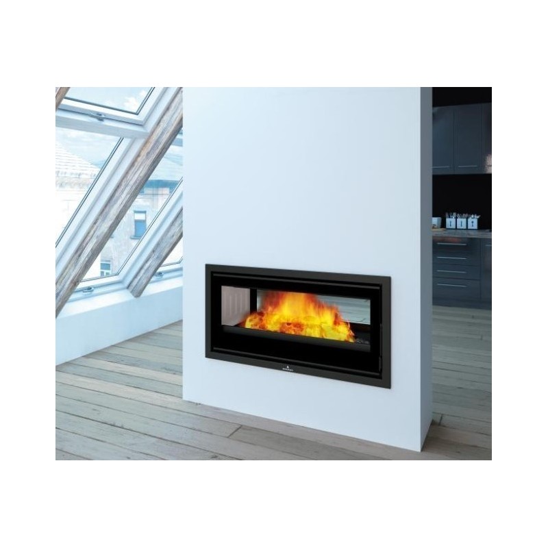 Holzeinsatz Bronpi Cairo 90-D Double Face Vision 14kW mit Lufteinlass