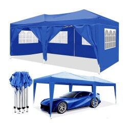 Pergola Gazebo Staal 600 x 300 x 260 cm Blauw