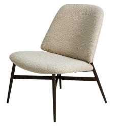 Set of 2 Armchairs Bala curly effect Sand Base Black Metal VeryForma