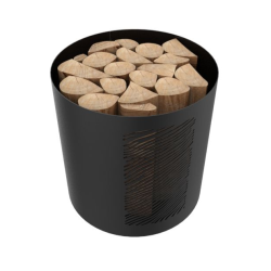 Range-bûches Nubia Acier Noir givré Dixneuf Design