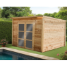Abri Poolhouse madriers 28mm Bahia Habrita 10m2