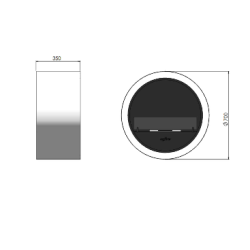 Infire Incyrcle Lareira de Bioetanol com Vidro 2 kW Branco
