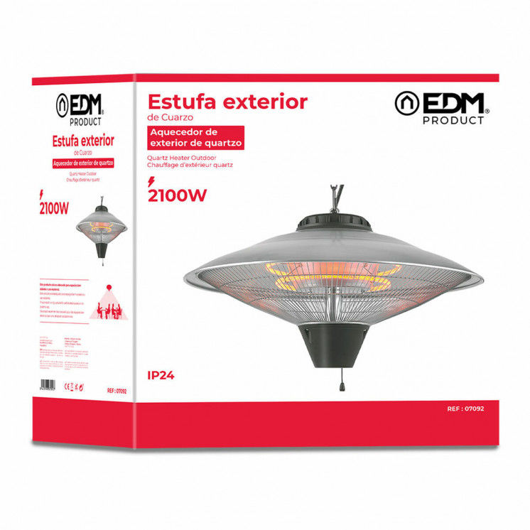 Stufetta al Quarzo EDM 07092 07092 2100 W Ø 56,5 x 30 cm Nero