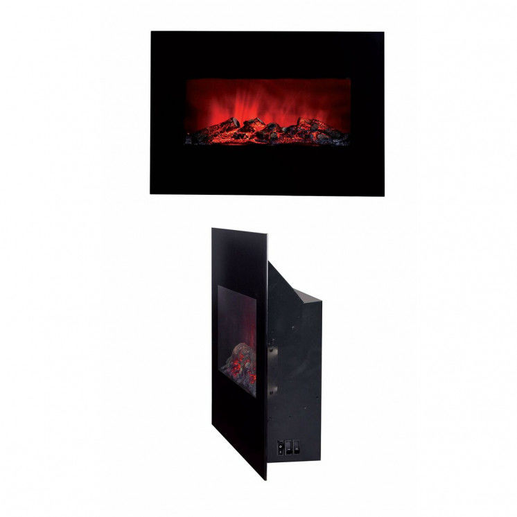 Chimenea Eléctrica Decorativa de Pared Classic Fire Memphis Negro 1800 W 66 x 13 x 46 cm