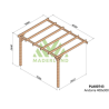 Anlehnpergola aus rohem Holz Andorra 4x3m 12m2
