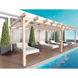 Pergola autoportée en bois Marsella 600x400cm 24m2