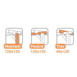 Pergola autoportée en bois brut Granada 600x300cm 18m2