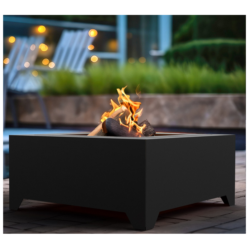 Cuenco de fuego de acero cuadrado negro 70cm Infire