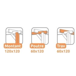 Freestanding wooden pergola Linares 5x4m 20m2