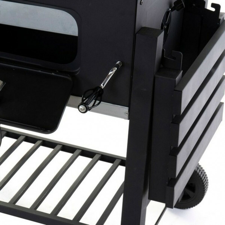 Kohlegrill mit Deckel und Rädern DKD Home Decor Schwarz Metall Stahl 140 x 60 x 108 cm (140 x 60 x 108 cm)