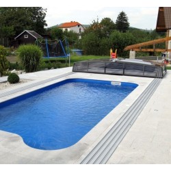Imperial 12.78X6 Abrilios Teleskop-Poolüberdachung in mittlerer Höhe