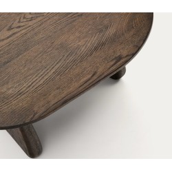 Mesa de Café VeryForma Pita com Acabamento Escuro em Madeira de Carvalho