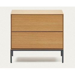 Mesa-de-cabeceira madeira carvalho e aço preto 60x55 Rana VeryForma