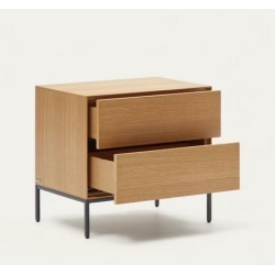 Mesa-de-cabeceira madeira carvalho e aço preto 60x55 Rana VeryForma