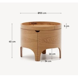 Table de Chevet bois frêne rond 55 Ovia VeryForma