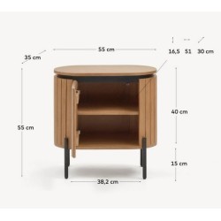 Comodino ovale in legno di mango 55 Cial VeryForma