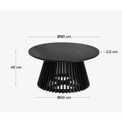 Table Basse en bois Mindy noir Jet 80cm VeryForma
