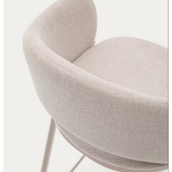 Lot de 2 Tabourets Hauts beige et métal Aina VeryForma