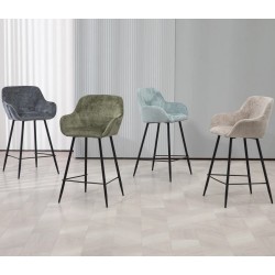 Set mit 2 Ibis Stühlen Canvas Chenille Taupe VeryForma