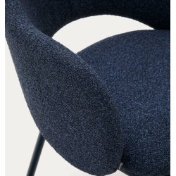 Conjunto de 2 cadeiras Aina em tecido chenille azul e metal VeryForma