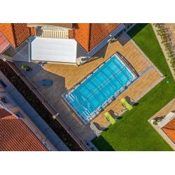 Abri de Piscine Linea bas Abrilios télescopique pour piscine 600x400