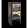 Estufa de leña con horno de acero Istan de 8,5 kW con soporte Ferlux