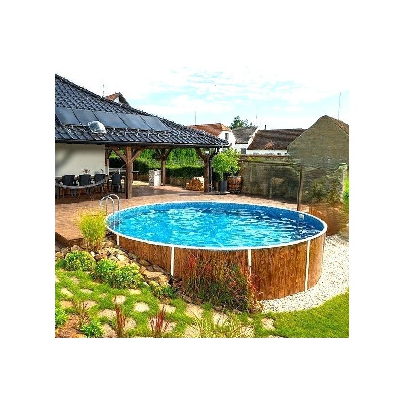 Piscina Azuro Redondo Imitación piedra 460x120
