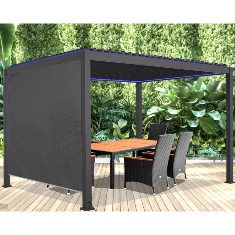 Rideau Store Latéral Pergola Bioclimatique ELEC Habrita 3m
