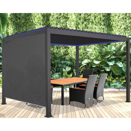 Rideau Store Latéral Pergola Bioclimatique ELEC Habrita 3m