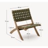 Beli Poltrona Pieghevole in legno massello e corda verde VeryForma