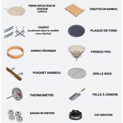 Kamado Monolith Basic Schwarzer Grill mit Wagen