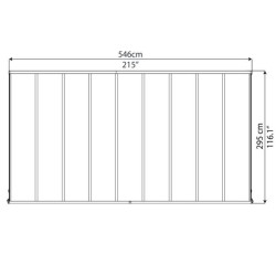 Olympia 3x5.46m white aluminium and Canopia polycarbonate wall-mounted pergola