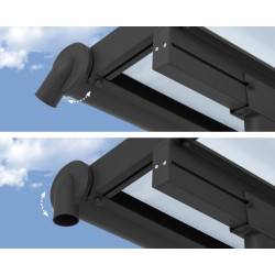 Olympia 3x8,60 m Wandpergola mit grauem Aluminium und Canopia Polycarbonat
