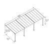 Olympia 3x9,15m grijze aluminium en Canopia polycarbonaat wandpergola