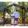 Refugio para barbacoa Austin de aluminio gris antracita de 1,8 x 2,4 m con techo de dosel