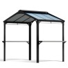 Refugio para barbacoa Austin de aluminio gris antracita de 1,8 x 2,4 m con techo de dosel