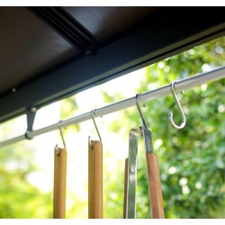 Refugio para barbacoa Austin de aluminio gris antracita de 1,8 x 2,4 m con techo de dosel